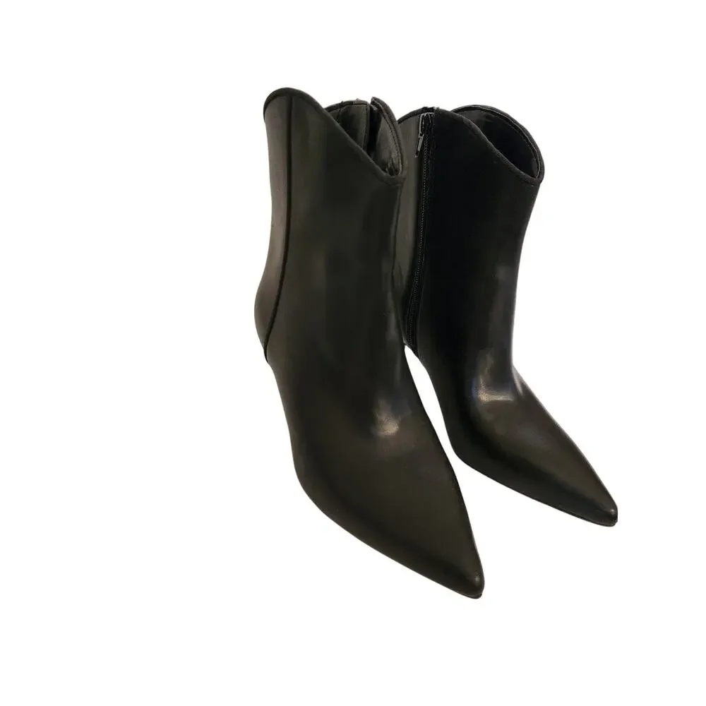 New On 34th Aatira Tulip Booties With Kitten Heel Ankle Bootie Black 7M